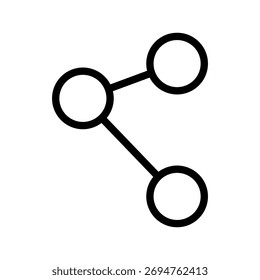  Share network icon, connected nodes link outline