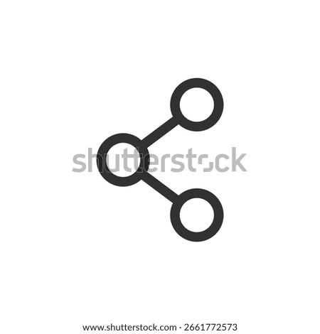 Share network icon, linear style. Social connection, media sharing, or link distribution. Line with editable stroke.