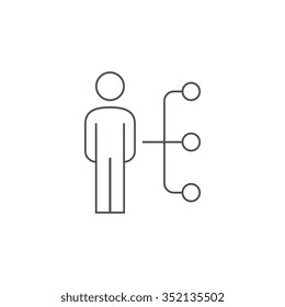 Share, network icon suitable for info graphics, websites and print media. Thin line icon, clip art.