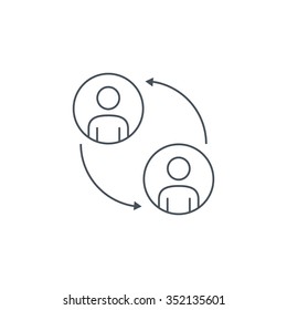 Share, network icon suitable for info graphics, websites and print media. Colorful vector, flat icon, clip art.