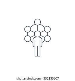 Share, network icon suitable for info graphics, websites and print media. Thin line icon, clip art.