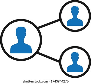 Share network icon vector isolate (blue version)