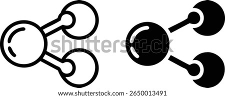 Share Network Icons – Black and White Connection Node Vector Symbol Set