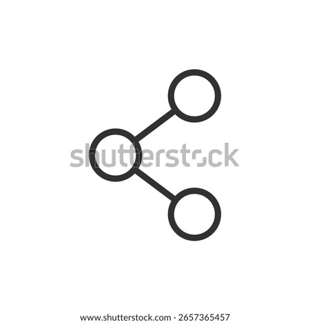 Share network symbol, linear icon. Social media, connection, or content distribution. Line with editable stroke.