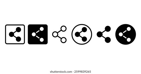 Share Network Symbols Icons Vector Design Illustration Black White Colors