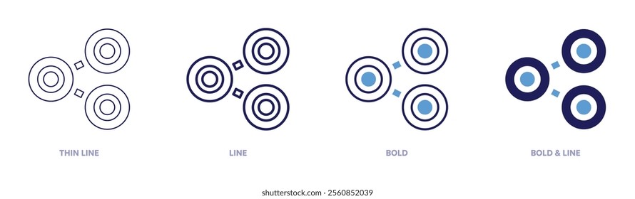 Share networking icon in 4 different styles. Thin Line, Line, Bold, and Bold Line. Duotone style. Editable stroke.
