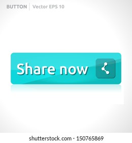 Share now button template | vector design | business banner with symbol icon | website element | blue