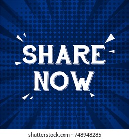 share now greeting card background with retro concept
