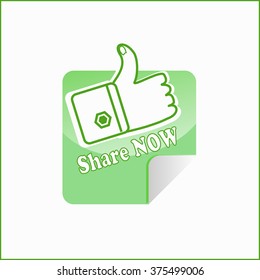 share now sticker in green 