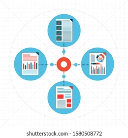  Share on file Icon Flat Style Vector Illustration