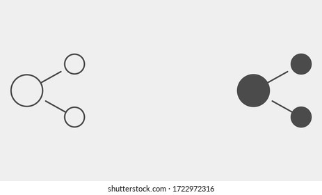 Símbolo de icono de esquema compartido y vectorial relleno