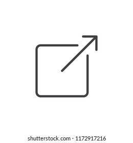 Share outline icon. linear style sign for mobile concept and web design. External Link simple line vector icon. Symbol, logo illustration. Pixel perfect vector graphics