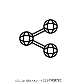 Share outline icon. Vector illustration. The isolated icon suits the web, infographics, interfaces, and apps.