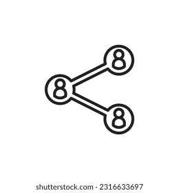 Share outline icons. Vector illustration. Isolated icon suitable for web, infographics, interface and apps.