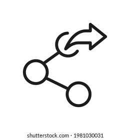 Share Outline Vector  Icon. Illustration Of A Stroke Vector On A White Background. From App And Website.