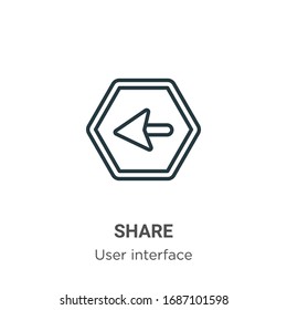 Share outline vector icon. Thin line black share icon, flat vector simple element illustration from editable user interface concept isolated stroke on white background