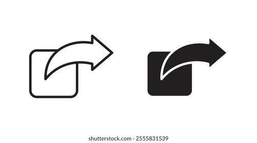 Share outlined and solid icon vector collection.