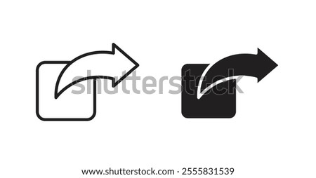 Share outlined and solid icon vector collection.