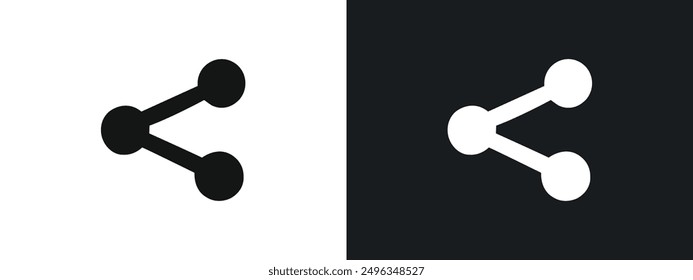 Share page icon linear graphics set vector in black