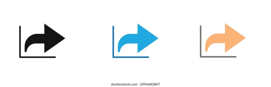 Share page icon outline collection or set in black and white