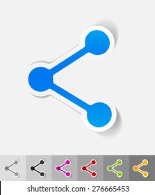 share it paper sticker with shadow. Vector illustration