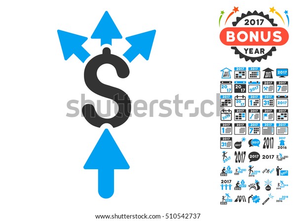 Share Payment icon with bonus 2017 new year\
pictograph collection. Vector illustration style is flat iconic\
symbols,modern colors.