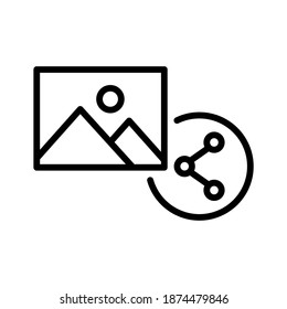 Share photo. Line vector. Isolate on white background.