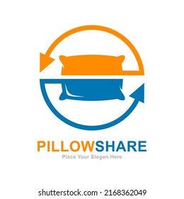 Share pillow logo design vector. Suitable for business, health, social