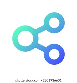 Share pixel perfect gradient linear ui icon. Button for social networking service. Spreading dot. Line color user interface symbol. Modern style pictogram. Vector isolated outline illustration