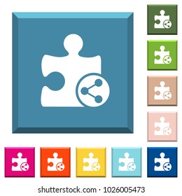 Share plugin white icons on edged square buttons in various trendy colors