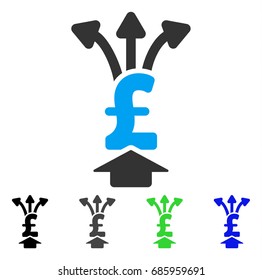 Share Pound flat vector pictogram. Colored share pound gray, black, blue, green icon variants. Flat icon style for application design.