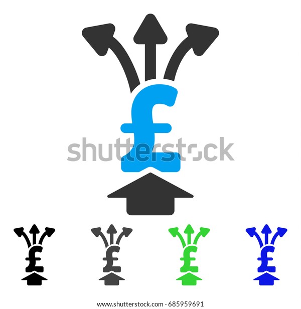 Share Pound flat vector pictogram. Colored share\
pound gray, black, blue, green icon variants. Flat icon style for\
application design.