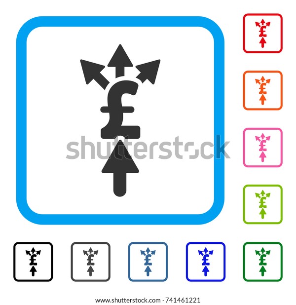 Share\
Pound Payment icon. Flat grey iconic symbol in a light blue rounded\
squared frame. Black, gray, green, blue, red, orange color\
additional versions of Share Pound Payment\
vector.