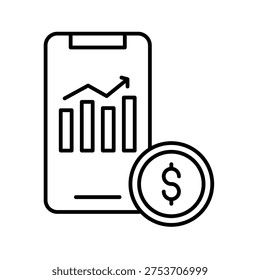 Share Price Outline Icon Vector Illustration