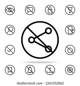 share prohibition icon. Ban icons universal set for web and mobile