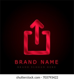 Share red chromium metallic logo