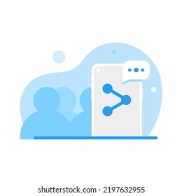 share, refer a friend, referral program concept illustration flat design vector eps10. modern graphic element for landing page, empty state ui, infographic, icon