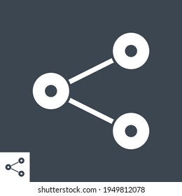 Share related vector glyph icon. Isolated on black background. Vector illustration.