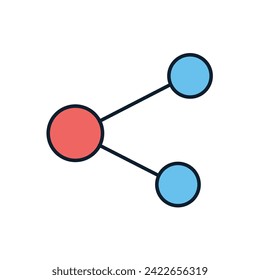 Share related vector icon. Isolated on white background. Vector illustration