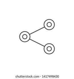Share Related Vector Thin Line Icon. Isolated on White Background. Editable Stroke. Vector Illustration.
