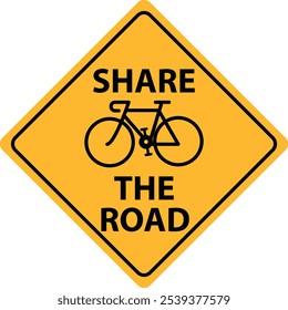 Share the road. Bicycle share the road sign. Share the road traffic symbol. flat style.