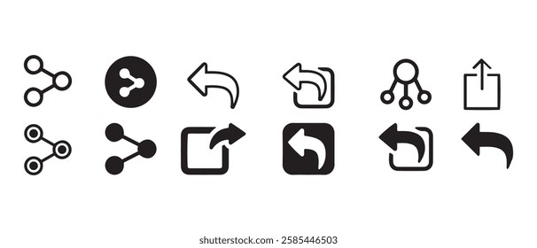 Share and send icon set.