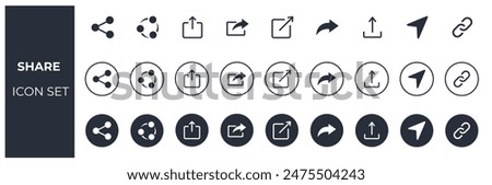 Share and send icon set