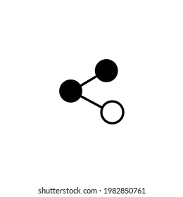 Share or send line icon in black. Sharing outline simple abstract logotype. Trendy flat style isolated symbol for: illustration, minimal, logo, mobile, app, design, web, gui, ui, ux. Vector EPS 10
