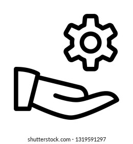 share setting option with hand and cog symbol