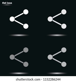 Share sign flat grayscale vector icon.