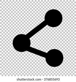 Share sign. Flat style icon on transparent background