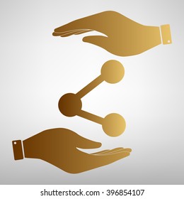 Share sign Golden Effect.