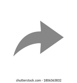 Share sign gray icon. Forward message symbol.