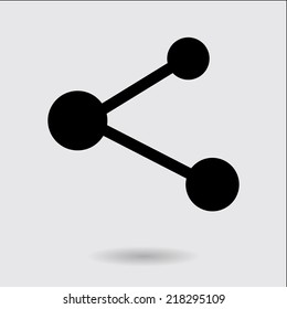 Share  sign icon. Flat design style.